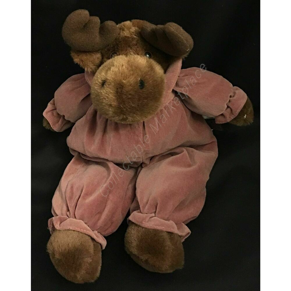 16" Pacifix International Brown Moose Plush in (non removable) Velour Outfit